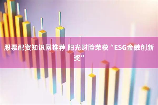 股票配资知识网推荐 阳光财险荣获“ESG金融创新奖”